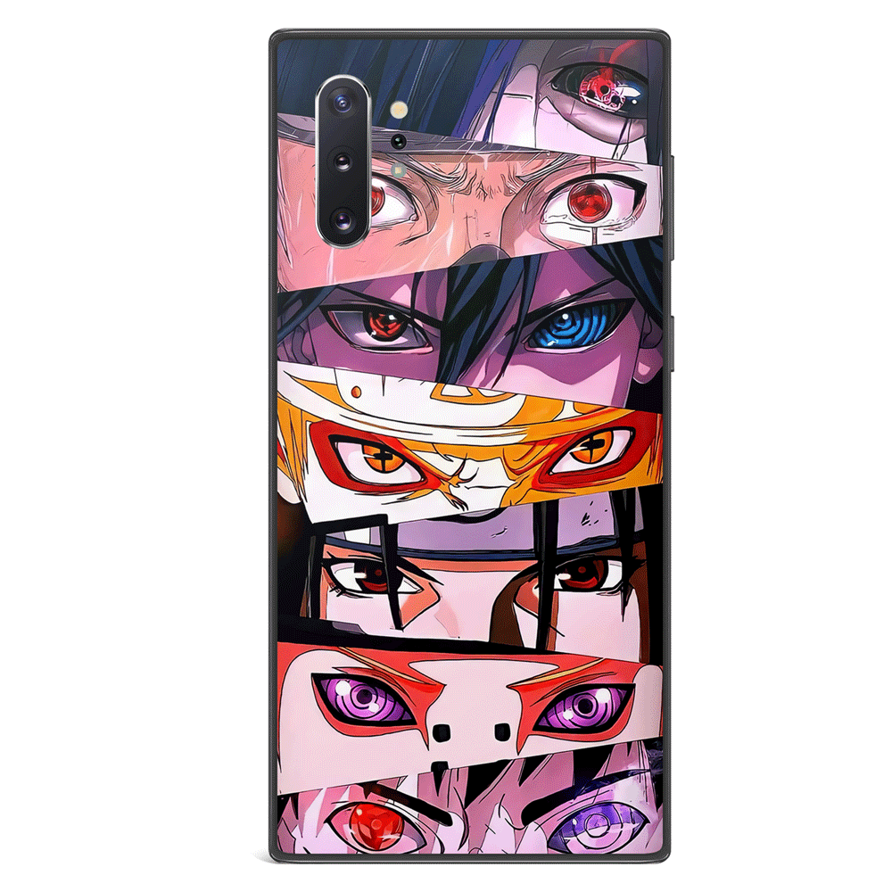 Naruto Six Special Eyes Tempered Glass Soft Silicone Samsung Case