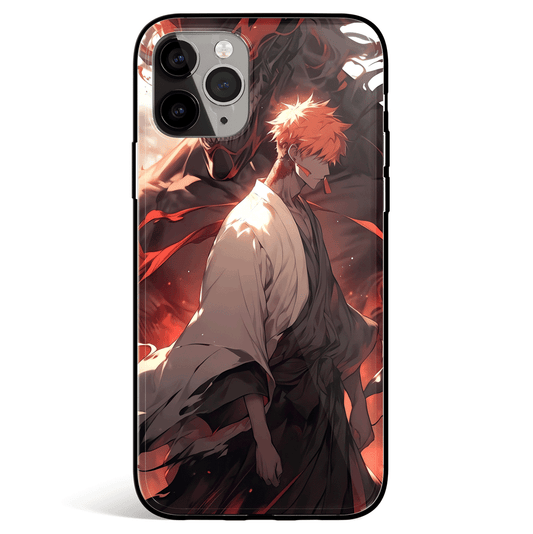 Bleach Ichigo Kimono Tempered Glass Soft Silicone iPhone Case