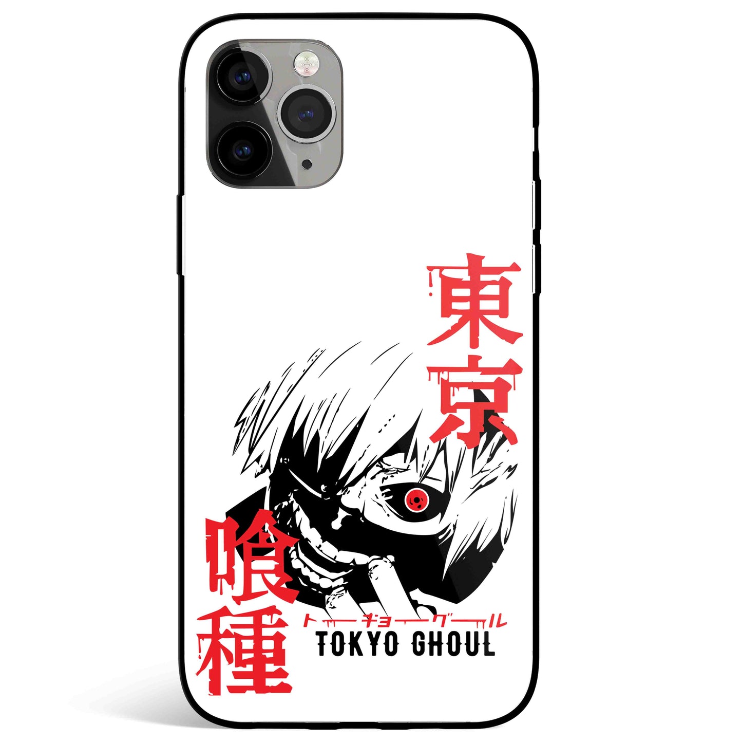 Tokyo Ghoul Kaneki Ken White Tempered Glass Soft Silicone iPhone Case