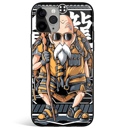 Dragon Ball Master Roshi Street Style Tempered Glass Soft Silicone iPhone Case