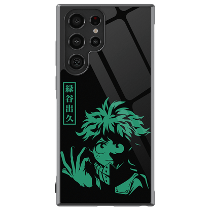 My Hero Academia Deku Izuku Tempered Glass Tough Soft Silicone Samsung Case