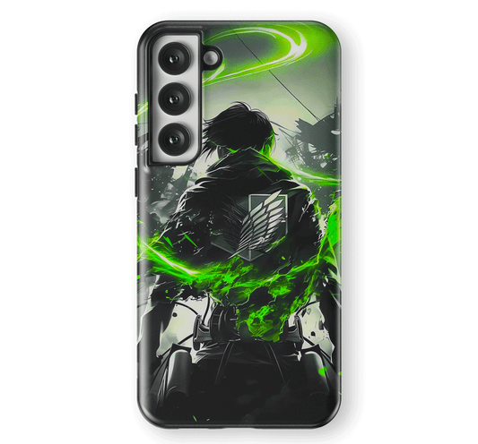 Attack On Titan Levi Tempered Glass Tough Samsung Phone Case
