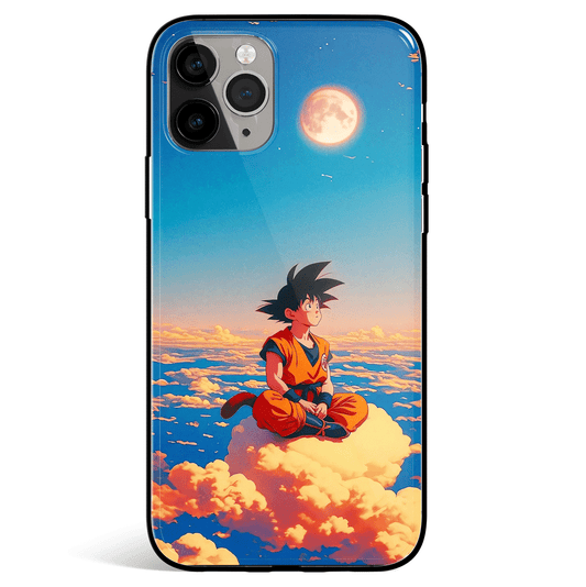 Dragon Ball Goku Flying Nimbus Tempered Glass Soft Silicone iPhone Case