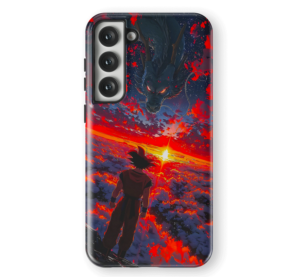 Dragon Ball Goku and Shenron Tempered Glass Tough Samsung Phone Case