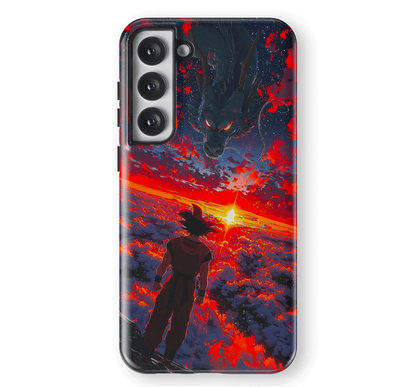 Dragon Ball Goku and Shenron Tempered Glass Tough Samsung Phone Case