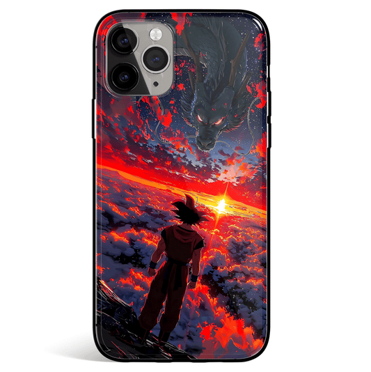 Dragon Ball Goku and Shenron Tempered Glass Soft Silicone iPhone Case