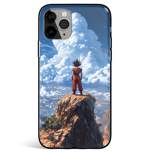 Dragon Ball Goku on the Peak Tempered Glass Soft Silicone iPhone Case