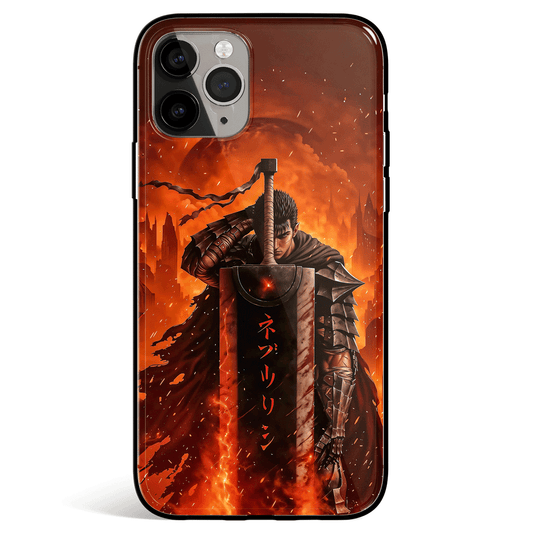 Berserk Guts Tempered Glass Soft Silicone iPhone Case