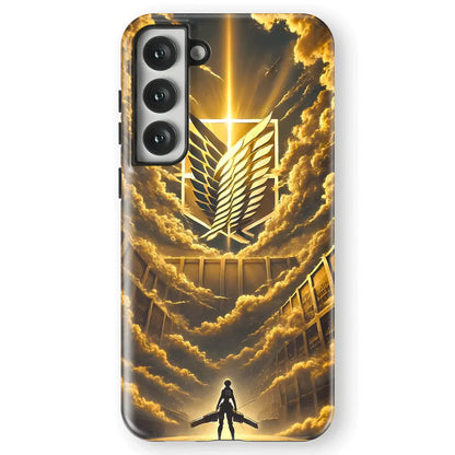 Attack on Titan Survey Corps Galaxy Case - Wings of Freedom Emblem Over the Great Walls Cinematic Wallpaper - Monkey Ninja