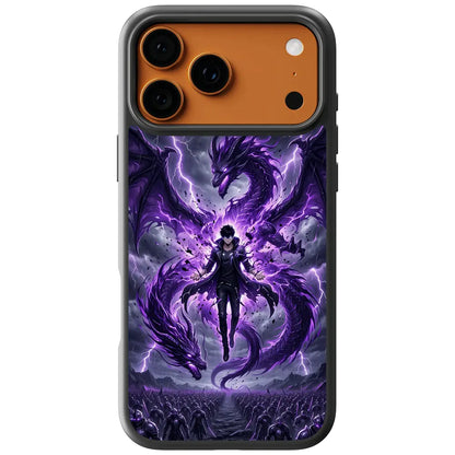 Solo Leveling Sung Jinwoo iPhone Case - Summoning Purple Shadow Dragons and Shadow Army