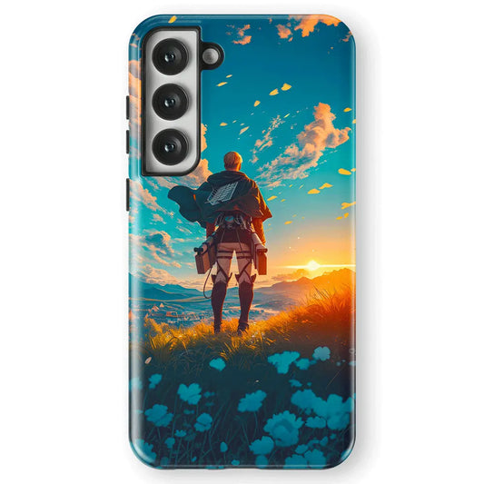 Attack on Titan Erwin Smith Case - Standing in Sunset Flower Field - Monkey Ninja