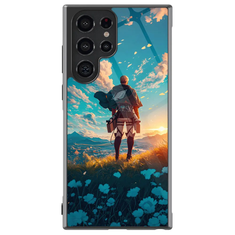 Attack on Titan Erwin Smith Case - Standing in Sunset Flower Field - Monkey Ninja