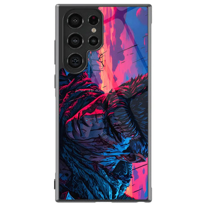 Berserk Guts Neon Galaxy Case - Pink and Blue Anime Fan Art - Monkey Ninja