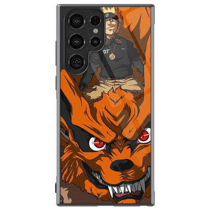 Naruto and Kurama Nine Tails Tempered Glass Tough Samsung Case