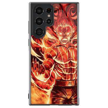 Naruto Guy Opening All Eight Gates Samsung Tempered Glass Tough Phone Case