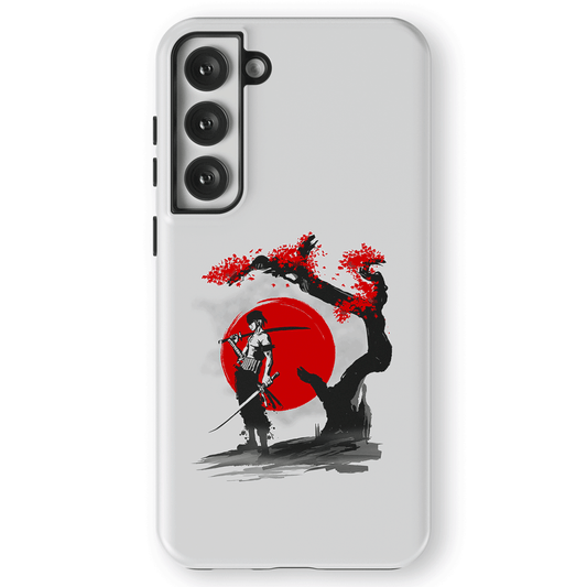 One Piece Zoro Ink Painting Samsung Tempered Glass Tough Soft Silicone Phone Case