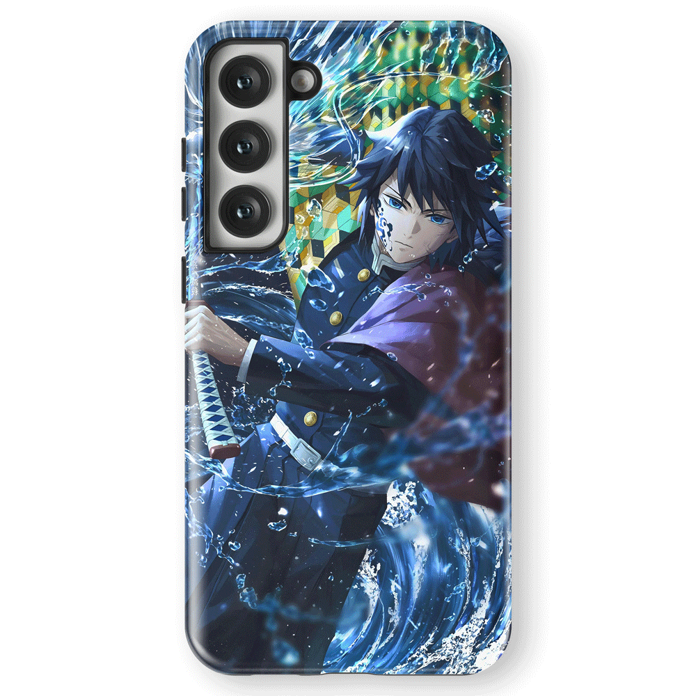 Demon Slayer Giyu Tomioka 2 Tempered Glass Tough Samsung Case