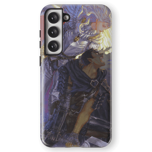 Berserk Guts and Griffith Tempered Glass Tough Soft Silicone Samsung Case