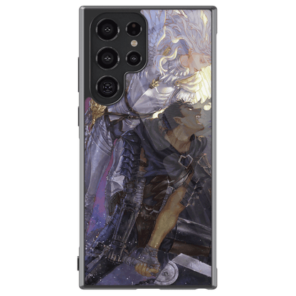 Berserk Guts and Griffith Tempered Glass Tough Soft Silicone Samsung Case