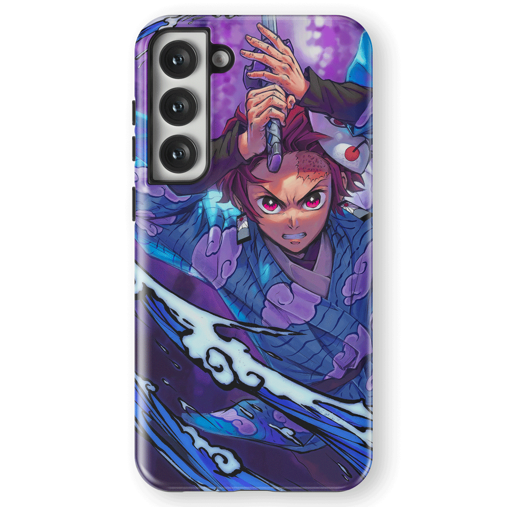 Demon Slayer Tanjiro Sword Tempered Glass Tough Samsung Case
