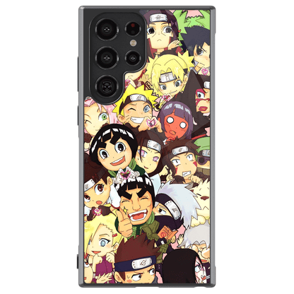 Naruto People Cute Version Tempered Glass Tough Soft Silicone Samsung Case