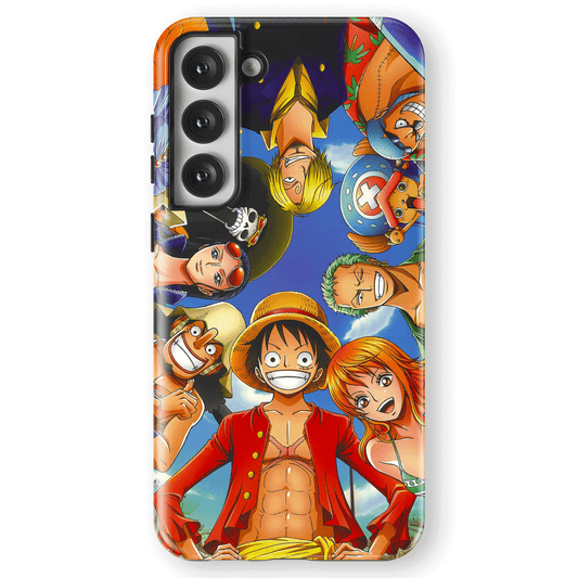 One Piece Looking at you Tempered Glass Tough Soft Silicone Samsung Case