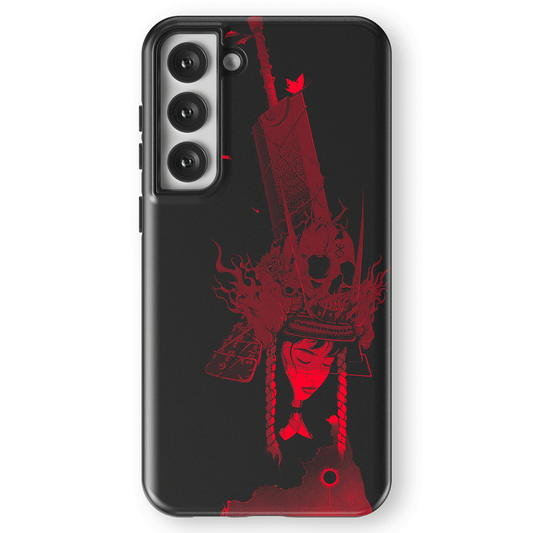 Berserk The Eclipse Red Silhouette Tempered Glass Tough Soft Silicone Samsung Case