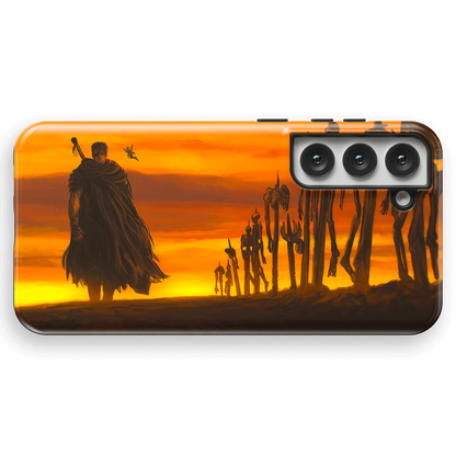 Berserk Sad Guts Tempered Glass Tough Soft Silicone Samsung Case