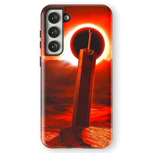 Berserk Demon Mark Tempered Glass Tough Soft Silicone Samsung Case