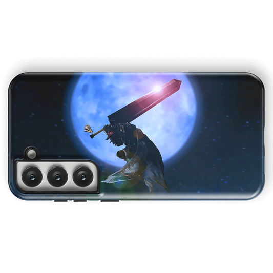 Berserk Moon Tempered Glass Tough Soft Silicone Samsung Case