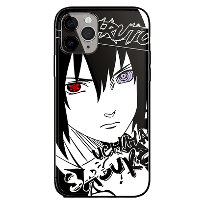 Naruto Characters Sketch Tempered Glass iPhone Case- Madara Pain Sasuke-Phone Case-Monkey Ninja-iPhone X/XS-Sasuke-Tempered Glass-Monkey Ninja