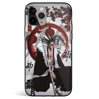 Bleach Araki Kenpachi Tempered Glass Soft Silicone iPhone Case-Phone Case-Monkey Ninja-iPhone X/XS-Tempered Glass-Monkey Ninja