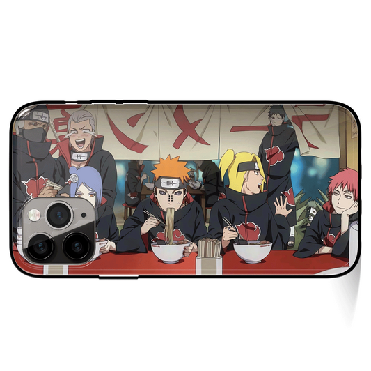 Naruto Akatsuki and Ichiraku Ramen Tempered Glass Soft Silicone iPhone Case