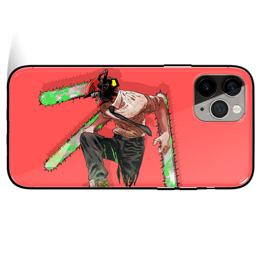 Chainsawman Fanart Tempered Glass Soft Silicone iPhone Case