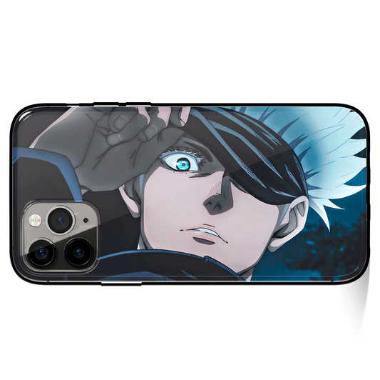 Jujutsu Kaisen Gojo Fanart 4 Tempered Glass Soft Silicone iPhone Case-Phone Case-Monkey Ninja-iPhone X/XS-Tempered Glass-Monkey Ninja