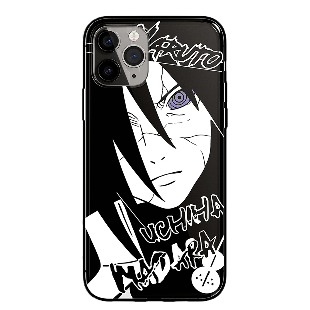 Naruto Characters Sketch Tempered Glass iPhone Case- Madara Pain Sasuke-Phone Case-Monkey Ninja-iPhone X/XS-Madara-Tempered Glass-Monkey Ninja