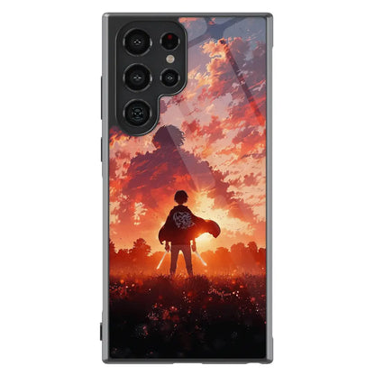 Attack On Titan Eren Tempered Glass Tough Samsung Phone Case-Phone Case-Monkey Ninja-Galaxy S25-Glass Case-Monkey Ninja