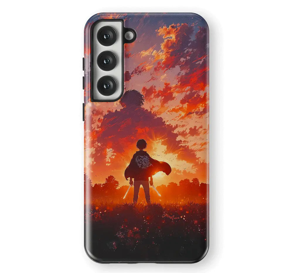 Attack On Titan Eren Tempered Glass Tough Samsung Phone Case-Phone Case-Monkey Ninja-Galaxy S25-Tough Case-Monkey Ninja