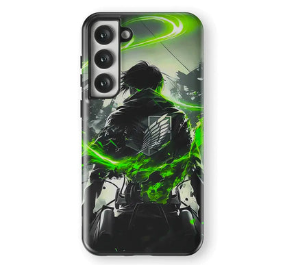 Attack On Titan Levi Tempered Glass Tough Samsung Phone Case-Phone Case-Monkey Ninja-Galaxy S25-Tough Case-Monkey Ninja