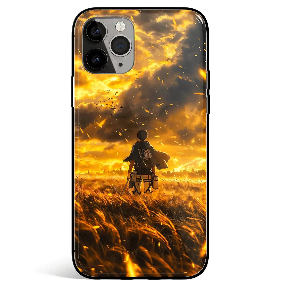 Attack on Titan Eren Tempered Glass Soft Silicone iPhone Case-Phone Case-Monkey Ninja-iPhone 17-Glass Case-Monkey Ninja