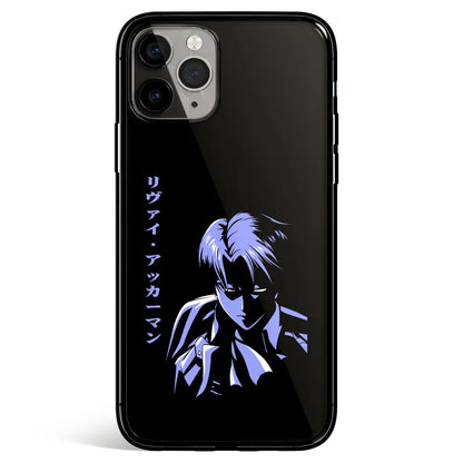 Attack on Titan Levi Tempered Glass Soft Silicone iPhone Case-Phone Case-Monkey Ninja-iPhone 17-Glass Case-Monkey Ninja