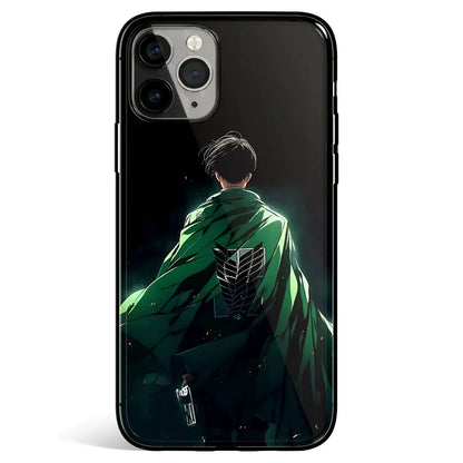 Attack on Titan Levi Tempered Glass Soft Silicone iPhone Case-Phone Case-Monkey Ninja-iPhone 17-Glass Case-Monkey Ninja