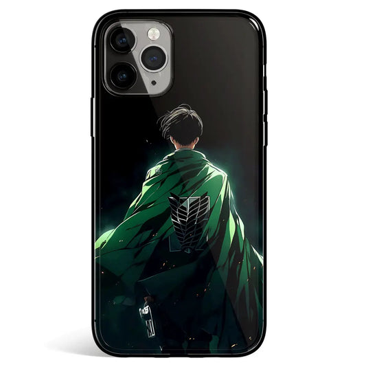 Attack on Titan Levi Tempered Glass Soft Silicone iPhone Case-Phone Case-Monkey Ninja-iPhone 17-Glass Case-Monkey Ninja