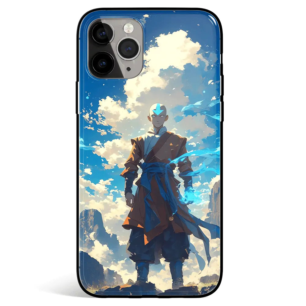 Avatar The Last Airbender Avatar Aang Tempered Glass Soft Silicone iPhone Case-Phone Case-Monkey Ninja-iPhone 17-Glass Case-Monkey Ninja