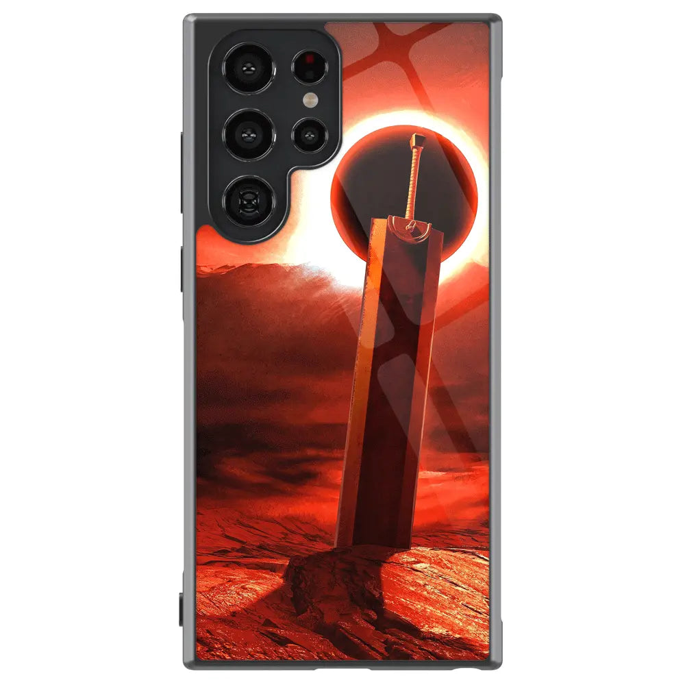 Berserk Demon Mark Tempered Glass Tough Soft Silicone Samsung Case-Phone Case-Monkey Ninja-Galaxy S25-Glass Case-Monkey Ninja