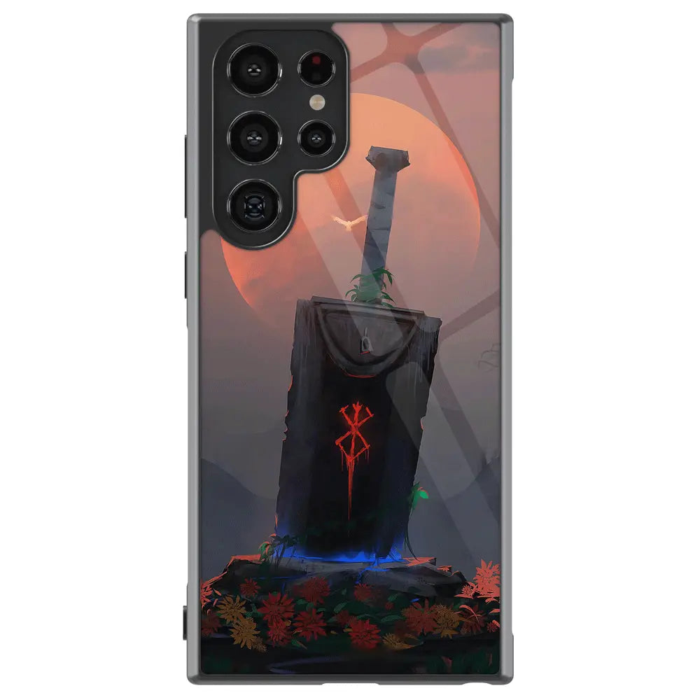 Berserk Goodbye my friend Tempered Glass Tough Soft Silicone Samsung Case-Phone Case-Monkey Ninja-Galaxy S25-Glass Case-Monkey Ninja