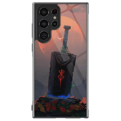 Berserk Goodbye my friend Tempered Glass Tough Soft Silicone Samsung Case-Phone Case-Monkey Ninja-Galaxy S25-Glass Case-Monkey Ninja