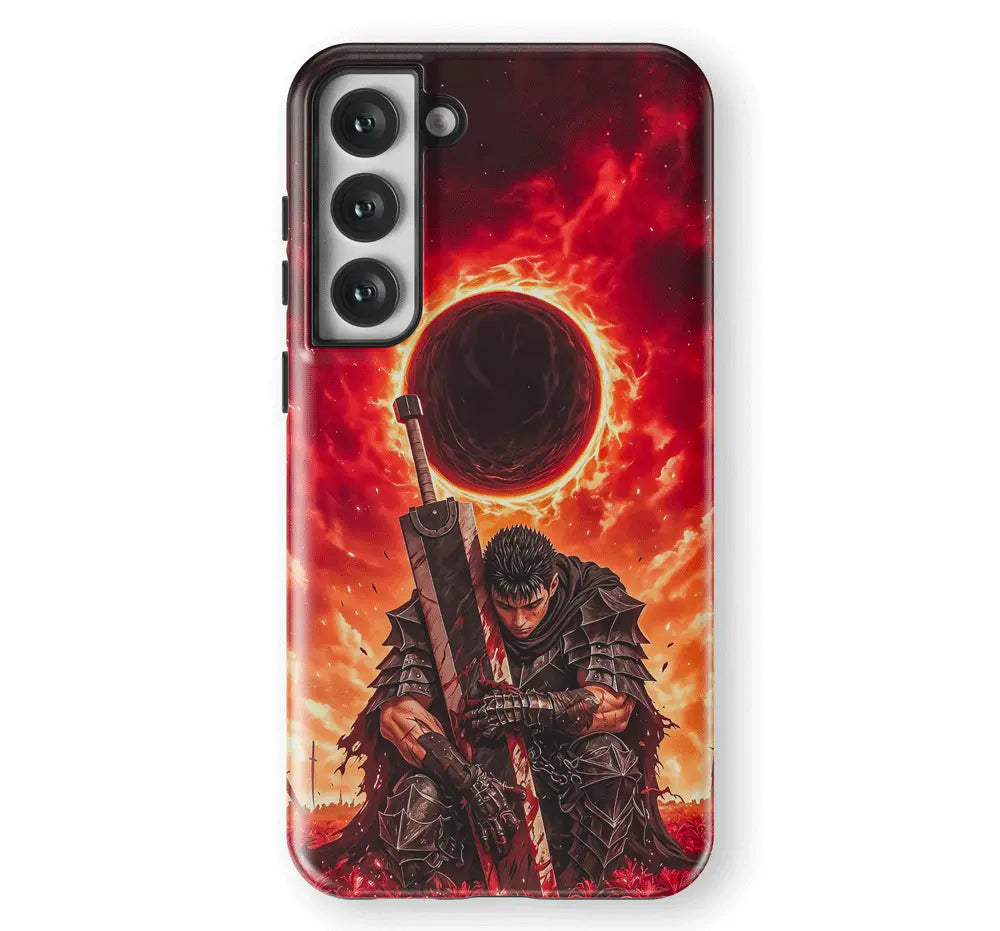 Berserk Guts Blood Moon Tempered Glass Tough Samsung Phone Case-Phone Case-Monkey Ninja-Galaxy S25-Tough Case-Monkey Ninja