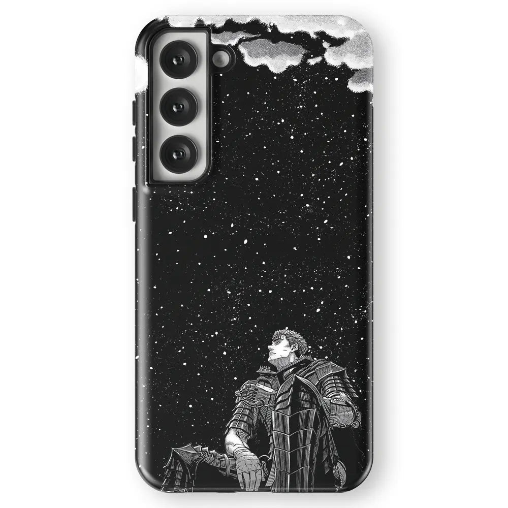 Berserk Guts Looking at the Galaxy Tempered Glass Tough Soft Silicone Samsung Case-Phone Case-Monkey Ninja-Galaxy S25-Tough Case-Monkey Ninja