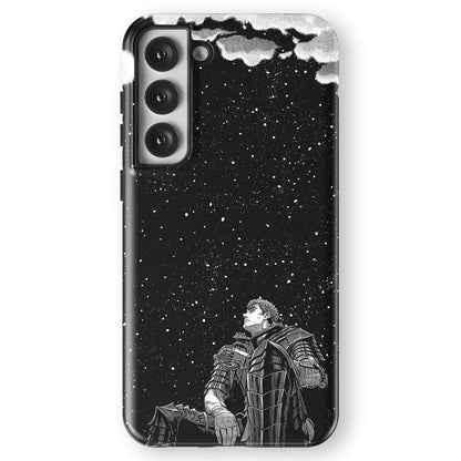 Berserk Guts Looking at the Galaxy Tempered Glass Tough Soft Silicone Samsung Case-Phone Case-Monkey Ninja-Galaxy S25-Tough Case-Monkey Ninja